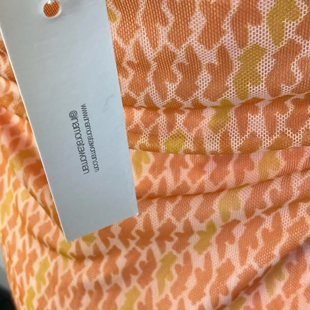 New Inamorata Patterned Orange Tala Strapless Tube Dress Size L — image 8 of 8